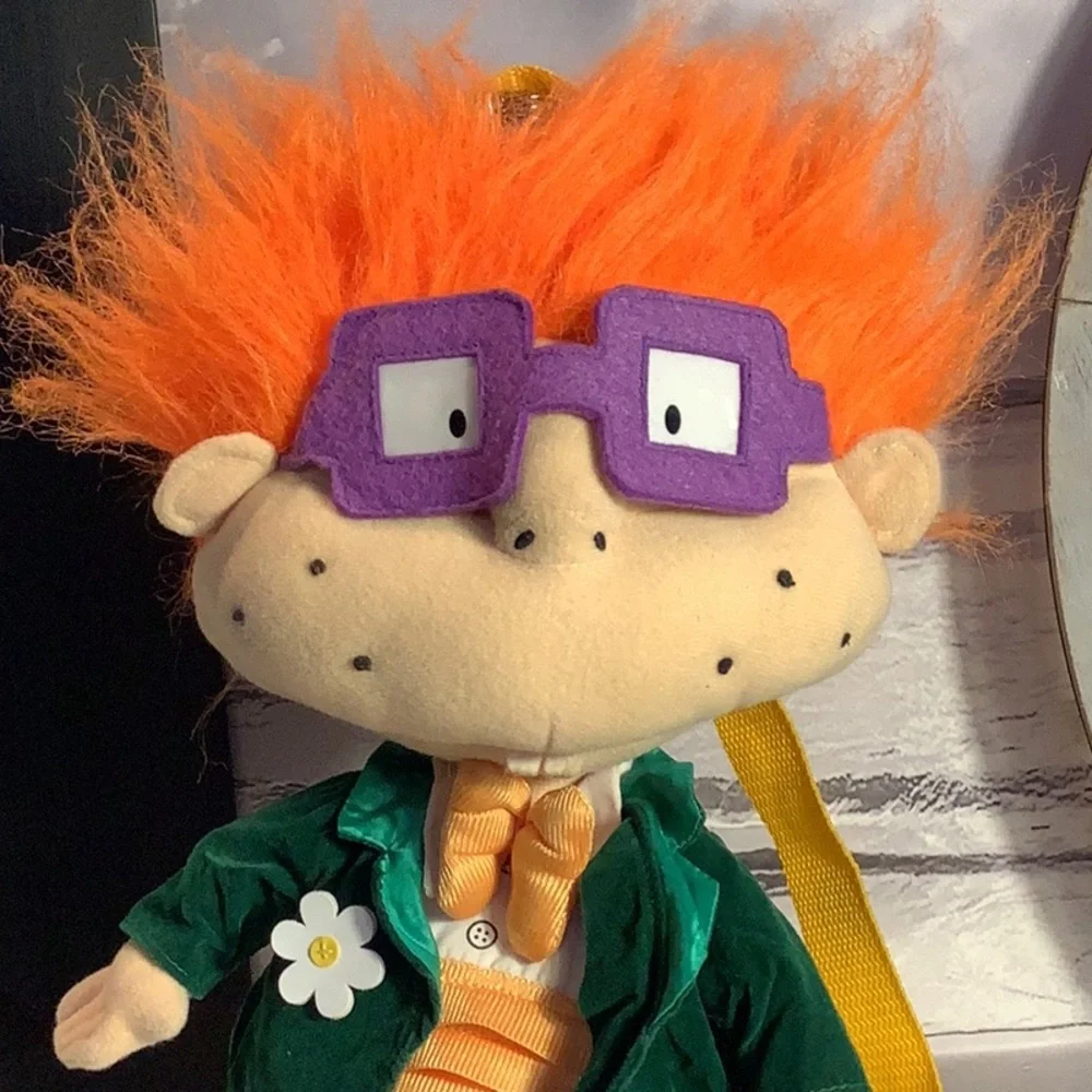 Vintage 90’s Nickelodeon Chuckie Finster  Rugrats Plush Green Tuxedo Backpack